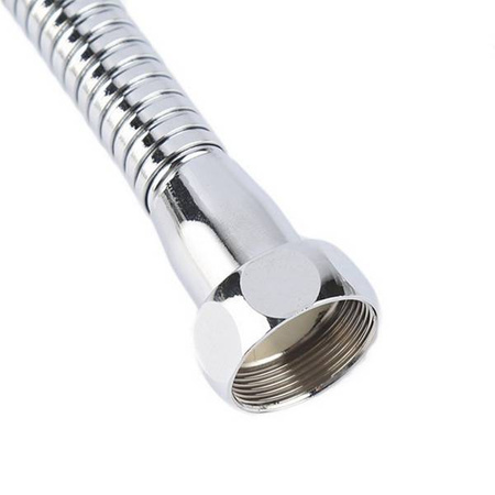 Przedłużka do kranu elastyczna - 12cm srebrna metaliczna - elastyczne złącze