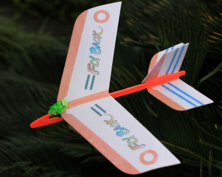 Samolot na gumkę Fly Back - rzutek z podświetleniem - model edukacyjny dla dzieci
